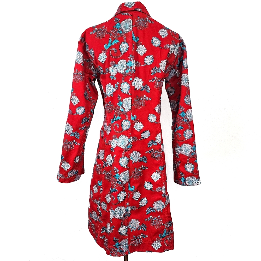 Johnny Was Floral Embroidered Coat Red Medium Like New *RARE FIND* - Picture 3 of 16
